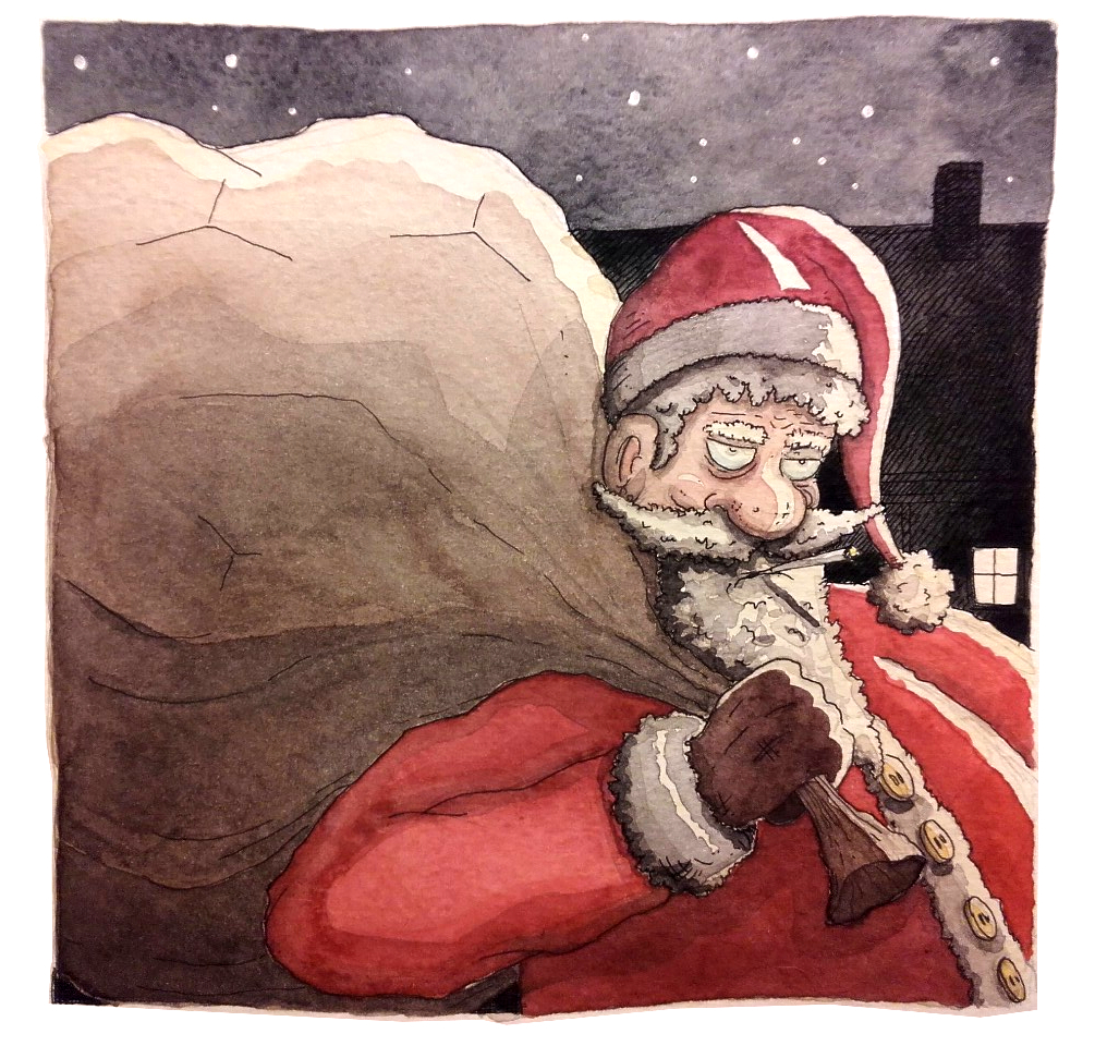 Père noël dépose les cadeaux